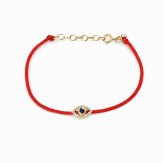 Protected and Untouchable 14K Solid Gold Diamond Evil Eye Bracelet - Georgina Nicol