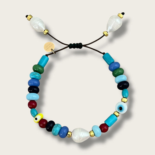 Protected by Light and Surrounded by Joy Evil Eye Bracelet - Georgina Nicol