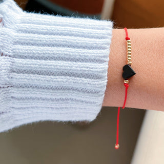 Protected by Love and Strength — Azabache Heart Red String Bracelet - Georgina Nicol
