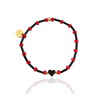 Protected by Strength — Tiny Azabache Heart Bracelet - Georgina Nicol