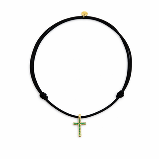 Protected in Every Step Black Cord Cross Necklace - Georgina Nicol