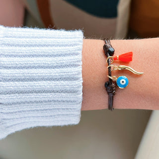 Protection and Fortune — Lucky Charms Bracelet with Cornicello & Evil Eye - Georgina Nicol