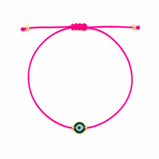 Protection, Confidence & Good Energy 14k Gold Green Evil Eye Bracelet - Georgina Nicol