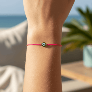 Protection, Confidence & Good Energy 14k Gold Green Evil Eye Bracelet - Georgina Nicol