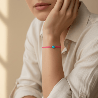 Protection & Elevated Energy 18k Gold Sleeping Turquoise Cord Bracelet - Georgina Nicol