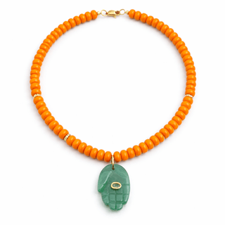 Protection & Good Energy Aventurine Hamsa Necklace - Georgina Nicol
