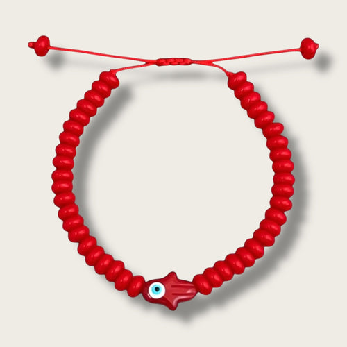 Protection & Good Energy – Red Hamsa Evil Eye Bracelet – Limited Edition - Georgina Nicol