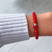 Load image into Gallery viewer, Protection &amp; Good Energy – Red Hamsa Evil Eye Bracelet – Limited Edition - Georgina Nicol
