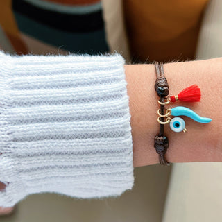 Protection, Good Fortune & Divine Blessings — Cornicello, Evil Eye & Tassel Bracelet - Georgina Nicol