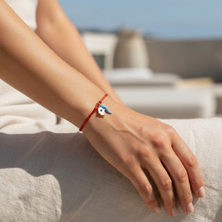 Protection Hamsa and Italian Cornicello Red Cord Bracelet - Georgina Nicol