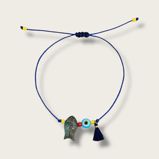 Protection, Intuition & Flow - Blue Fish & Evil Eye Bracelet - Limited Edition - Georgina Nicol