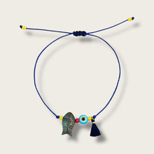 Load image into Gallery viewer, Protection, Intuition &amp; Flow - Blue Fish &amp; Evil Eye Bracelet - Limited Edition - Georgina Nicol
