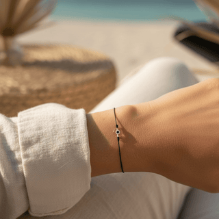 Protection, Love & Feminine Energy 14k Gold Pink Evil Eye Bracelet - Georgina Nicol