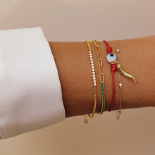 Load image into Gallery viewer, Protection &amp; Luck – Evil Eye and Cornicello Red Cord Bracelet - Georgina Nicol
