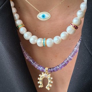 Protection, Luck & Inner Peace Amethyst Horseshoe Necklace - Georgina Nicol
