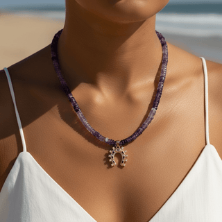 Protection, Luck & Inner Peace Amethyst Horseshoe Necklace - Georgina Nicol
