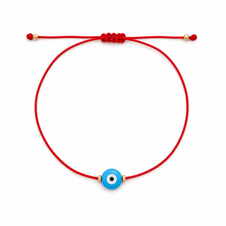 Protection, Luck & Positive Energy 14k Gold Evil Eye Red String Bracelet - Georgina Nicol