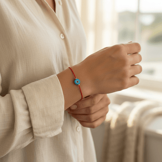 Protection, Luck & Positive Energy 14k Gold Evil Eye Red String Bracelet - Georgina Nicol