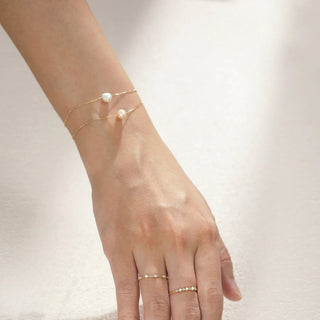 Purity, Wisdom & Inner Strength 14k Solid Gold Single Pearl Bracelet - Georgina Nicol