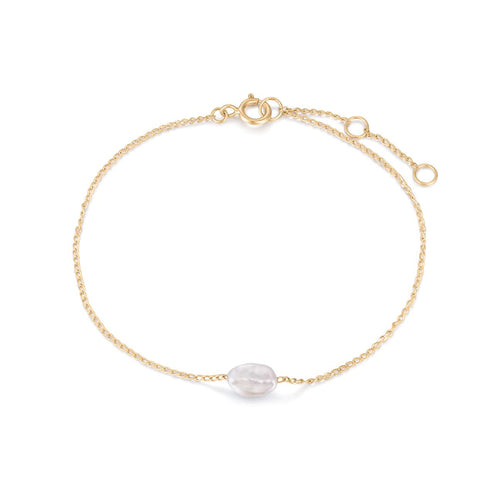 Purity, Wisdom & Inner Strength 14k Solid Gold Single Pearl Bracelet - Georgina Nicol