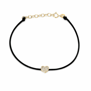 Radiant Heart 14K Solid Gold Diamond Cord Bracelet - Georgina Nicol