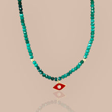 Load image into Gallery viewer, Red Evil Eye Beaded Necklace - Georgina Nicol
