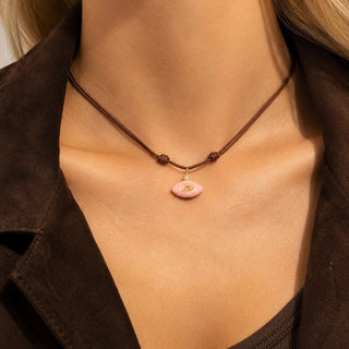 Rosé Eye Cord Necklace - Georgina Nicol