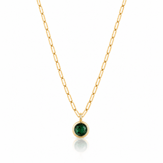 Round Emerald CZ Necklace - Georgina Nicol