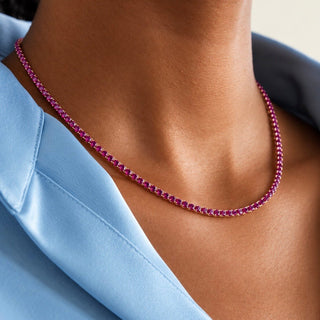 Ruby CZ Tennis Necklace - Georgina Nicol