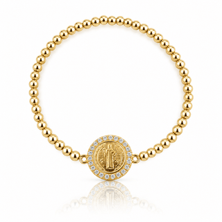 Saint Benedict Gold Beaded Bracelet - Georgina Nicol