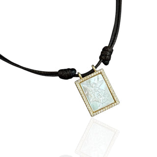 Saint Michael Archangel Mother of Pearl Necklace - Georgina Nicol