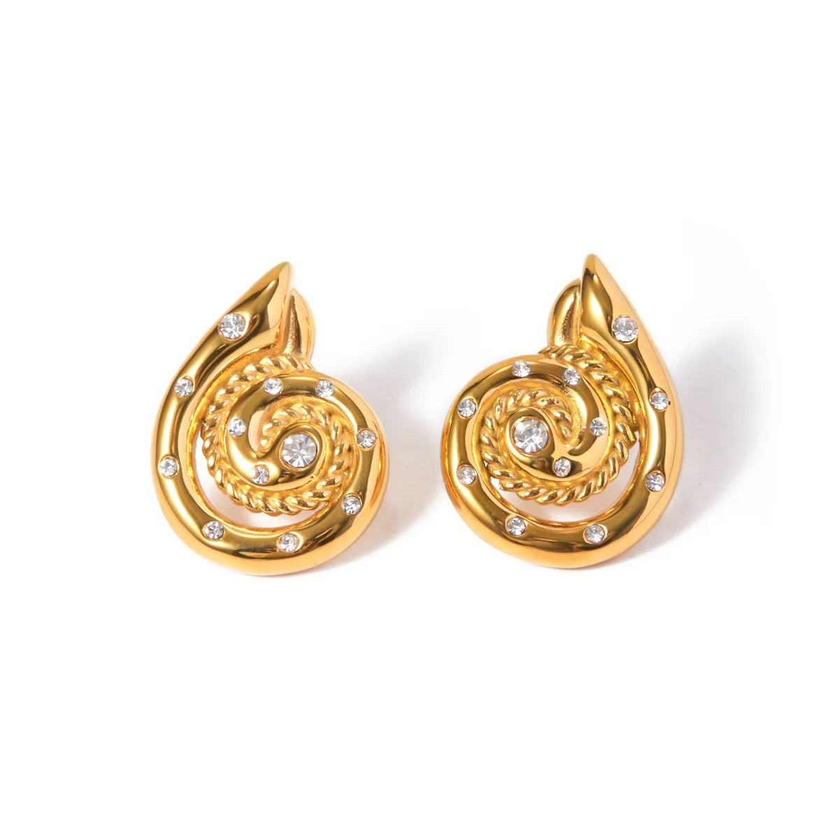 Cz Seashell Earrings