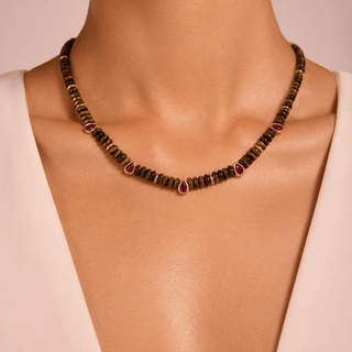 Sienna Tiger’s Eye & Ruby Necklace - Georgina Nicol