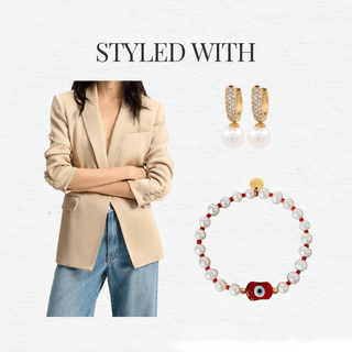 Small Cz Pearl Hoop Earrings - Georgina Nicol