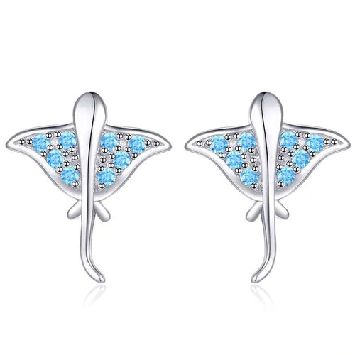 Stingray Stud Earrings Silver - Georgina Nicol