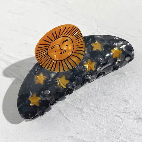 Sun & Stars Hair Claw – Cosmic Boho Accessory - Georgina Nicol