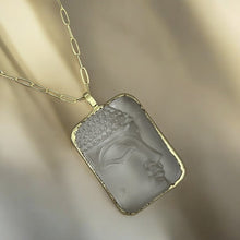 Load image into Gallery viewer, Symbol of Abundance &amp; Serenity - Clear Buddha Paperclip Chain Necklace - Georgina Nicol
