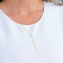 Load image into Gallery viewer, Symbol of Luck &amp; Prosperity - Gold Clover Lariat Necklace - Georgina Nicol

