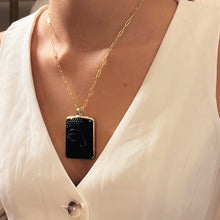 Load image into Gallery viewer, Symbol of Prosperity &amp; Harmony – Black Buddha Paperclip Chain Necklace - Georgina Nicol
