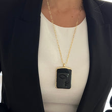 Load image into Gallery viewer, Symbol of Prosperity &amp; Harmony – Black Buddha Paperclip Chain Necklace - Georgina Nicol
