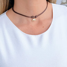 Load image into Gallery viewer, Symbol of Strength &amp; Luck - 14k Solid Gold Elephant Cord Necklace - Georgina Nicol
