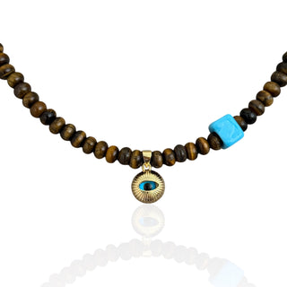 Tiger’s Eye Evil Eye Necklace - Georgina Nicol