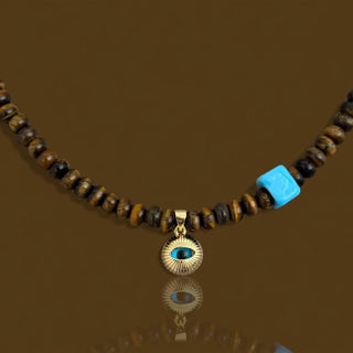 Tiger’s Eye Evil Eye Necklace - Georgina Nicol