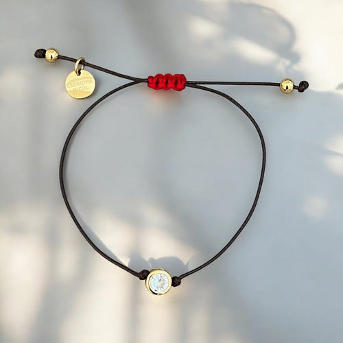 Timeless Elegance Bracelet - Solitaire CZ on Adjustable Cord - Georgina Nicol