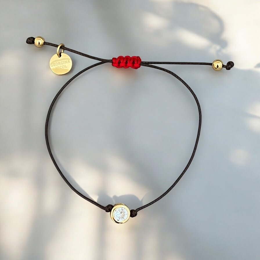 Timeless Elegance Bracelet - Solitaire CZ on Adjustable Cord - Georgina Nicol