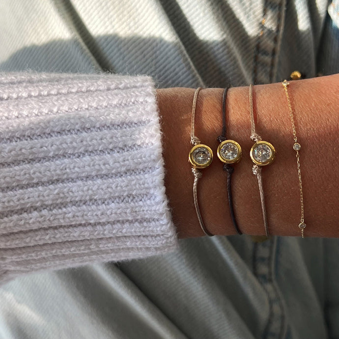 Timeless Elegance Bracelet - Solitaire CZ on Adjustable Cord - Georgina Nicol