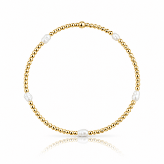 Tiny Freshwater Pearl Gold Beaded Bracelet 2mm - Georgina Nicol
