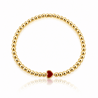 Tiny Heart Gold Beaded Bracelet - Georgina Nicol