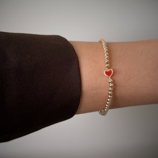 Tiny Heart Gold Beaded Bracelet - Georgina Nicol