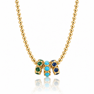 Trio Rondelle Gold Beaded Necklace - Georgina Nicol